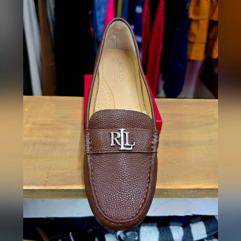 Ralph Lauren Bransbury Dark Brown Leather Loafer - Picture 1 of 4
